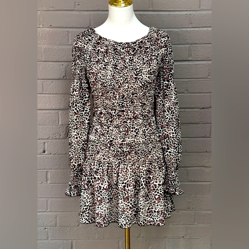 Minkpink NWT Gathered Leopard Print Dress XS